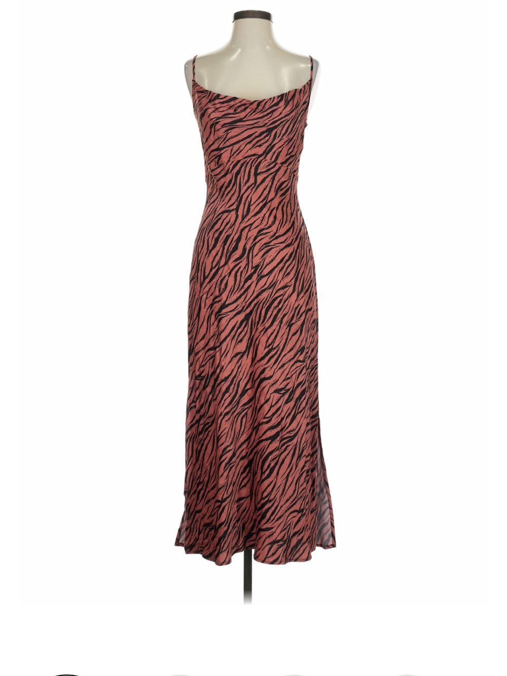 Anthropologie Slip Maxi Dress in Pink/Mauve Tiger Print Size Small